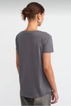 %100 Pamuk Bisiklet Yaka Basic T-shirt-Füme