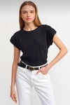 %100 Pamuk Bisiklet Yaka Penye T-shirt