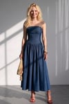 STRAPLEZ DENIM ELBİSE