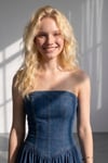 STRAPLEZ DENIM ELBİSE