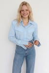 VATKALI GENİŞ MANŞETLİ BEBE MAVİ GÖMLEK