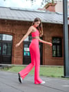 İspanyol Paça Tayt Neon Pembe 451