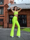 İspanyol Paça Tayt Neon Yeşil 452