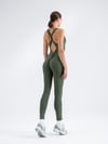 Scrunch Butt Jumpsuit Haki Renk 3603