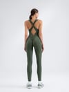 Scrunch Butt Jumpsuit Haki Renk 3603