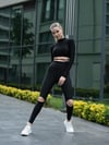 Siyah Dizleri Yırtık Spor Tayt 788
