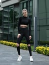 Siyah Dizleri Yırtık Spor Tayt 788