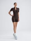 Şort Sculpt Line Jumpsuit Kahverengi 3505