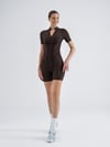 Şort Sculpt Line Jumpsuit Kahverengi 3505