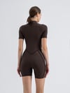 Şort Sculpt Line Jumpsuit Kahverengi 3505