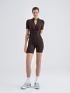 Şort Sculpt Line Jumpsuit Kahverengi 3505