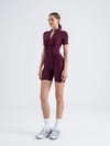 Şort Scuplt Line Jumpsuit Mürdüm Renk 3504