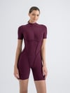 Şort Scuplt Line Jumpsuit Mürdüm Renk 3504
