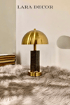 Giza Bronz Mermer Gövde Abajur