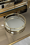 İthal Eskitme Metal Burgu Model Yuvarlak Tepsi