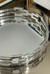 İthal Zincir Metal Silver Yuvarlak Tepsi