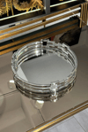İthal Zincir Metal Silver Yuvarlak Tepsi