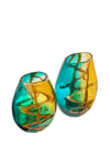 Turkuaz &Amber İthal Cam Vazo Seti