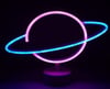 Neon Işıklı Satürn Lamba