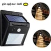 Sarı Gün Işıklı Solar Lamba - 20 LED - Dış Mekan Duvar Tipi