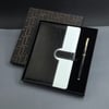 Siyah Beyaz Renkli Tarihsiz Ajanda Defter Ve Metal Roller Kalem Seti