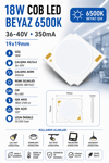 18W COB LED BEYAZ 6500K 19x19mm 36-40V 350mA