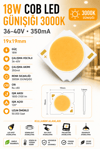 18W COB LED GÜNIŞIĞI 3000K 19x19mm 36-40V 350mA