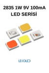 1W 2835 9V 100mA 25-35lm  Kırmızı