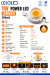 1W POWER LED AMBER 350mA