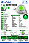 1W POWER LED YEŞİL 350mA