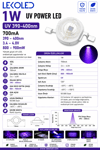 1W UV 390-400nm  Power Led 