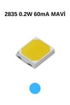 2835 0,2W MAVİ 60mA 3V SMD LED 