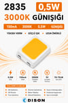 2835 150mA  3000K GÜNIŞIĞI 0.5W  SMD LED Edison