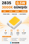 2835 18V 0,5W Günışığı 3000K SMD LED