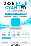 2835 Cyan LED Chip 3V 150mA | Cyan SMD LED 