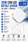 30W COB LED BEYAZ 6500K 19x19mm 36-40V 700mA 