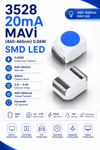 3528 Mavi 0.06W, 2.8-3.4V, 20mA, 460-465nm, 400-500mcd  SMD Led 
