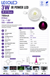 3W IR 810nm LED 700mA, 1.6-1.8V, 550-600mW