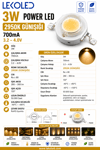 3W POWER LED 2950K GÜNIŞIĞI 700mA