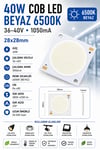 40W 28x28mm BEYAZ 6500K 36-40V 1050mA COB LED 