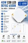 40W COB LED BEYAZ 6500K 19x19mm 36-40V 1050mA 