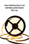 4mm Mobilya Neon Led 3000K W4*H8mm 8W DC24V IP67 5m