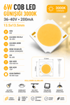 6W COB LED GÜNIŞIĞI 3000K 36-40V 200MA 13.5*13.5mm 