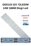 GE5119 12V 72LED/M 14W 16MM Dizgi Led
