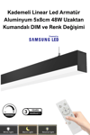 Kademeli Kumandalı Led Sarkıt Linear Aydınlatma 100 Cm  5x8cm Aluminyum Gövde