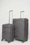 Travel Polo 2'li Valiz Seti (Küçük Büyük) Kırılmaz Füme 1015