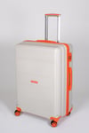 Travel Polo 2'li Valiz Seti (Orta Büyük) Kırılmaz Krem Oranj Turuncu 1017