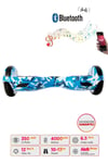 Elektrikli Kaykay Hoverboard 6.5 Inch Mavi Kamuflaj Grafity Desenli Akıllı