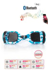 Elektrikli Kaykay Hoverboard 6.5 Inch Mavi Kamuflaj Grafity Desenli Akıllı