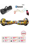 Elektrikli Kaykay Hoverboard Bluetooth Hoparlörlü 6.5 İnç Grafiti D25 - Çanta Hediye
